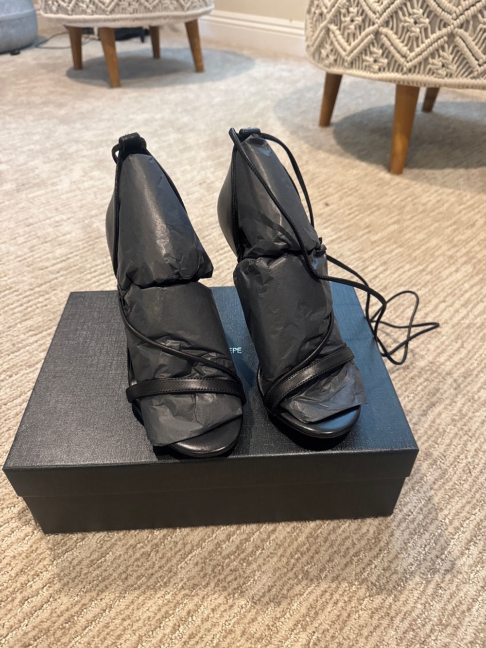Patrizia Pepe Black Wrap around heel